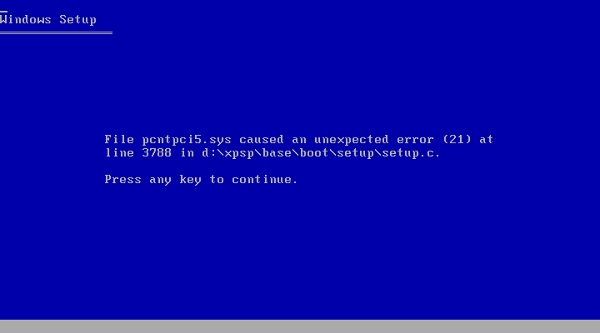 pxe unspecified file opening error